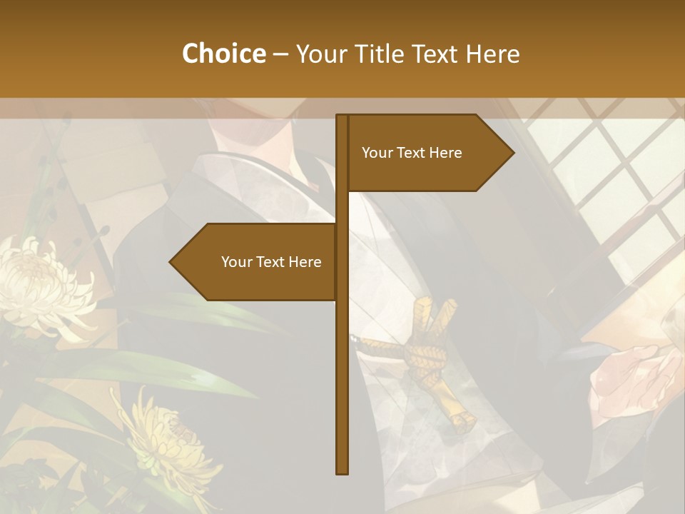 A Woman With Blue Hair Is Sitting In Front Of A Potted Plant PowerPoint Template