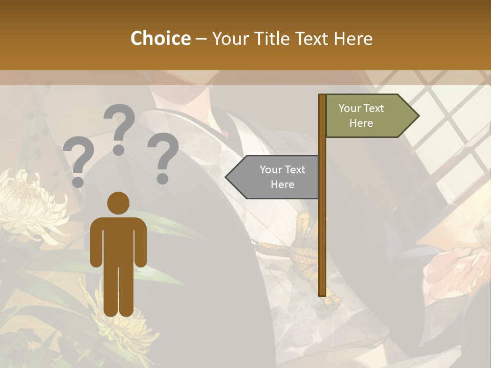 A Woman With Blue Hair Is Sitting In Front Of A Potted Plant PowerPoint Template