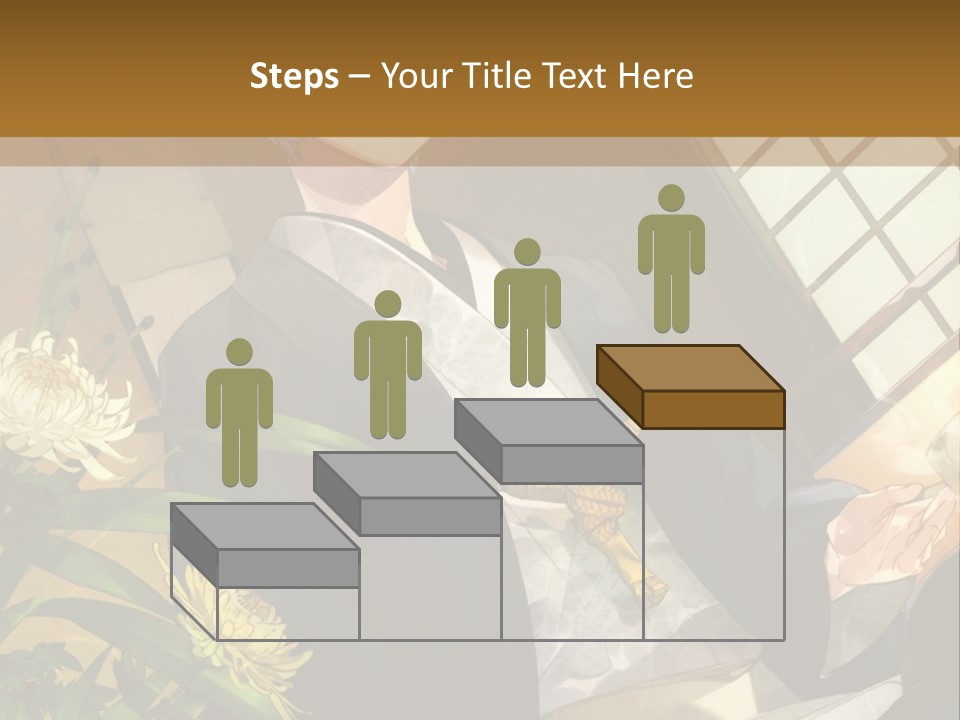 A Woman With Blue Hair Is Sitting In Front Of A Potted Plant PowerPoint Template