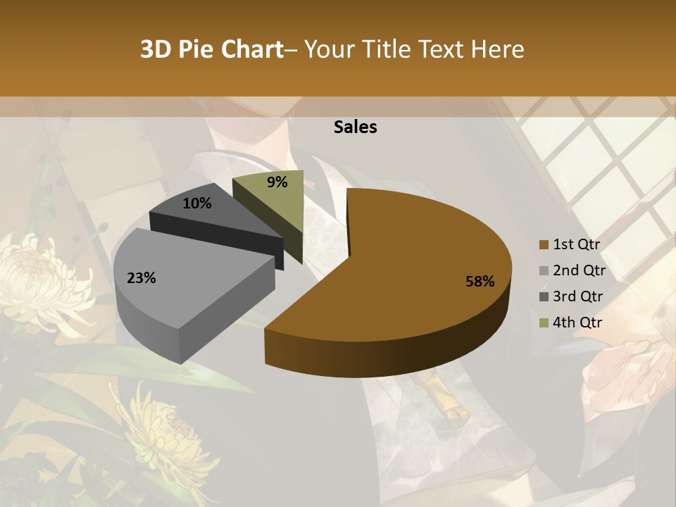 A Woman With Blue Hair Is Sitting In Front Of A Potted Plant PowerPoint Template