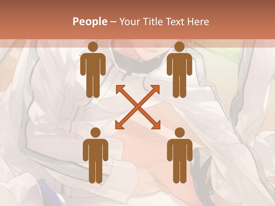 A Couple Of People Sitting Next To Each Other PowerPoint Template