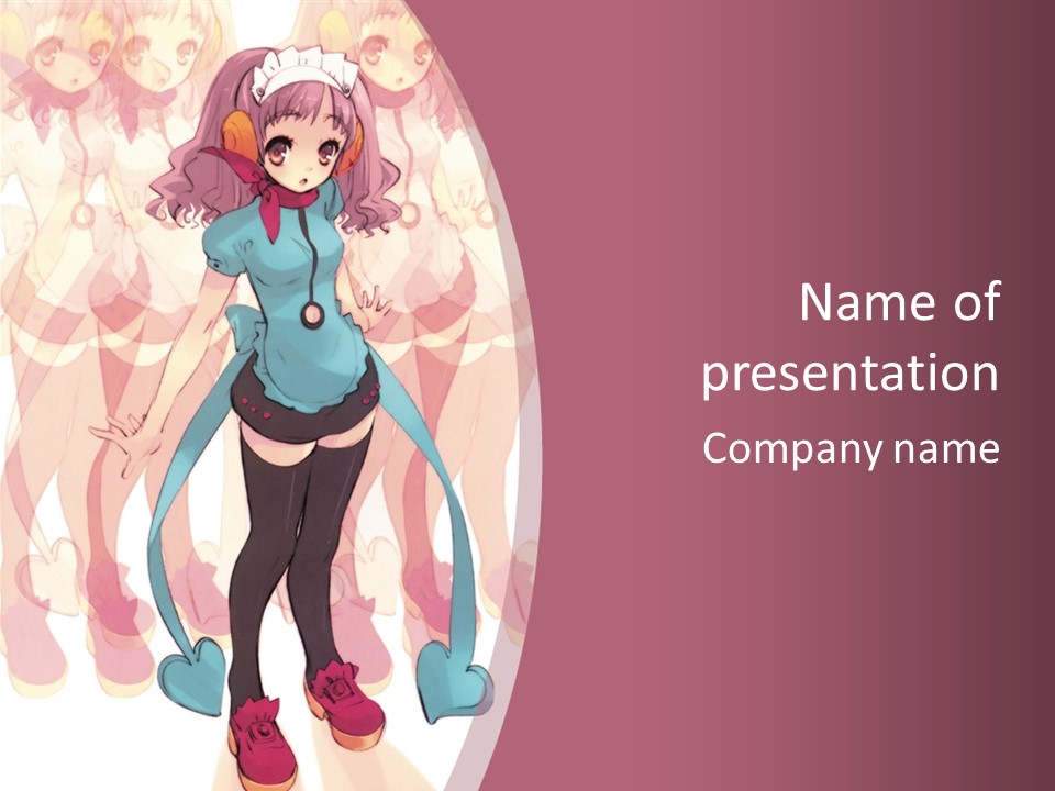 A Girl With Pink Hair Standing In Front Of A Group Of People PowerPoint Template