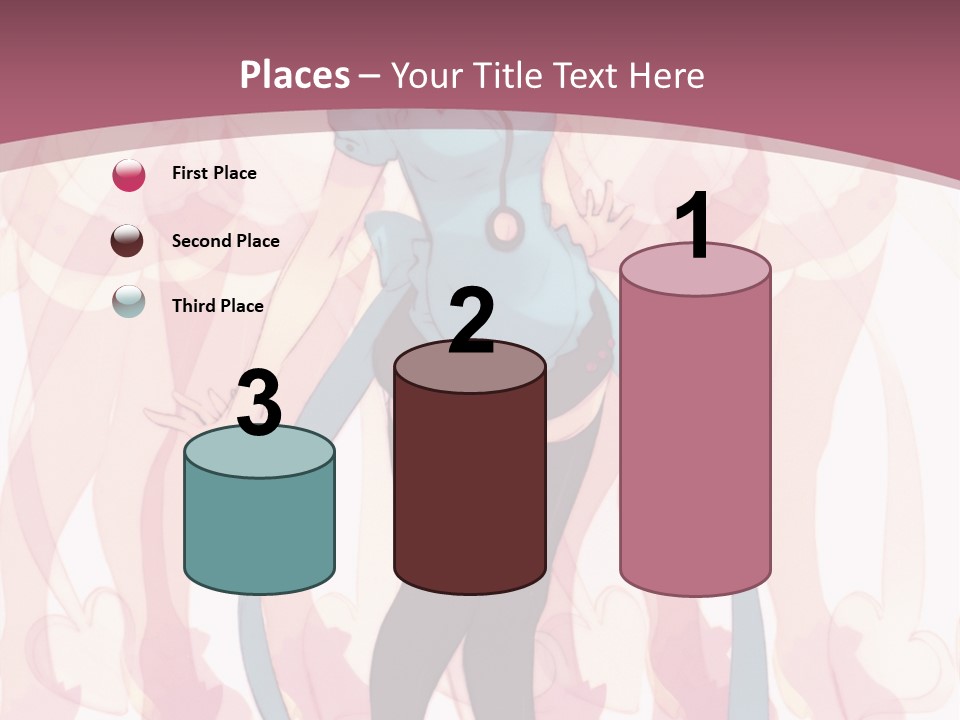 A Girl With Pink Hair Standing In Front Of A Group Of People PowerPoint Template