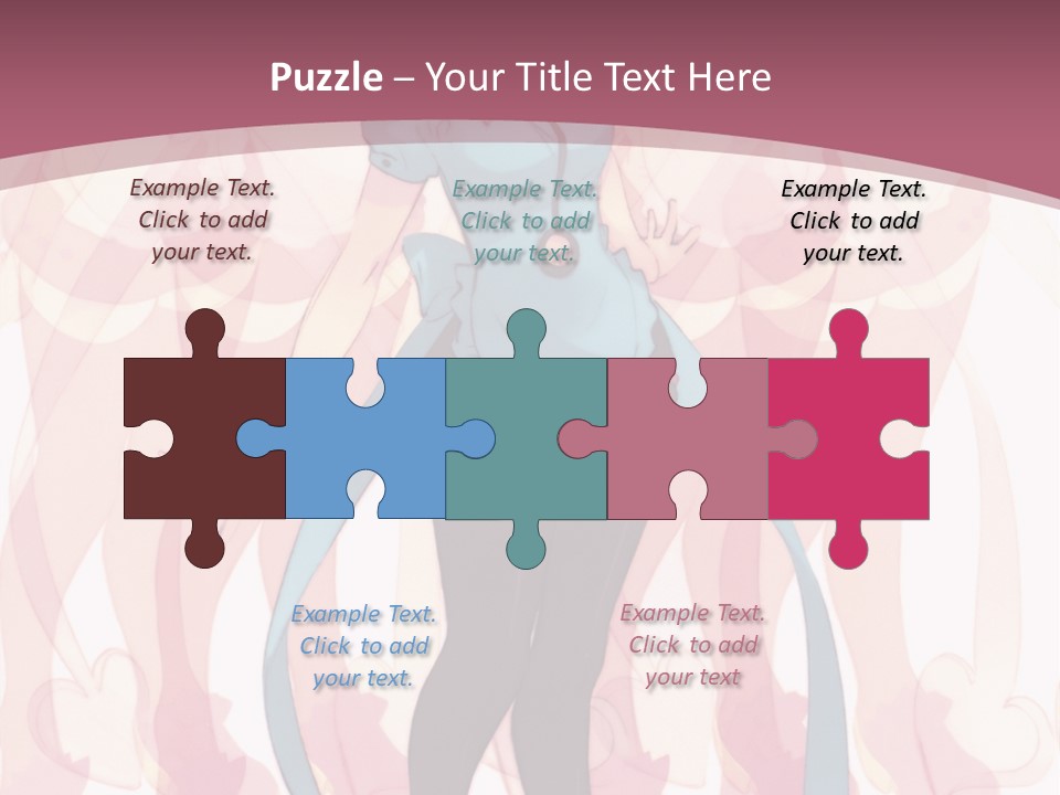 A Girl With Pink Hair Standing In Front Of A Group Of People PowerPoint Template