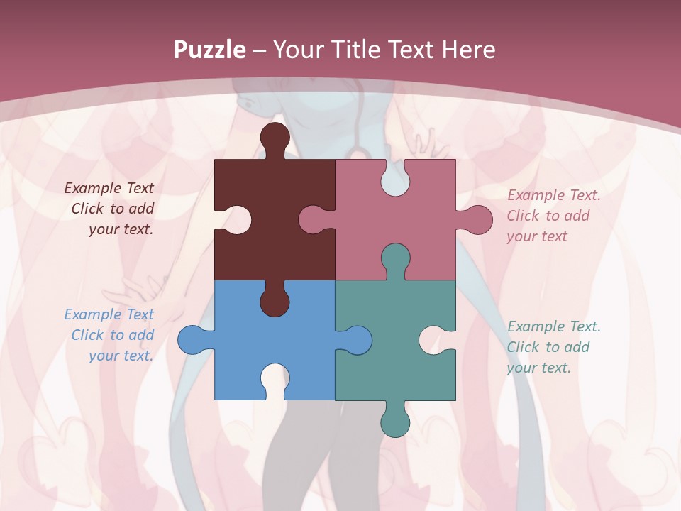 A Girl With Pink Hair Standing In Front Of A Group Of People PowerPoint Template