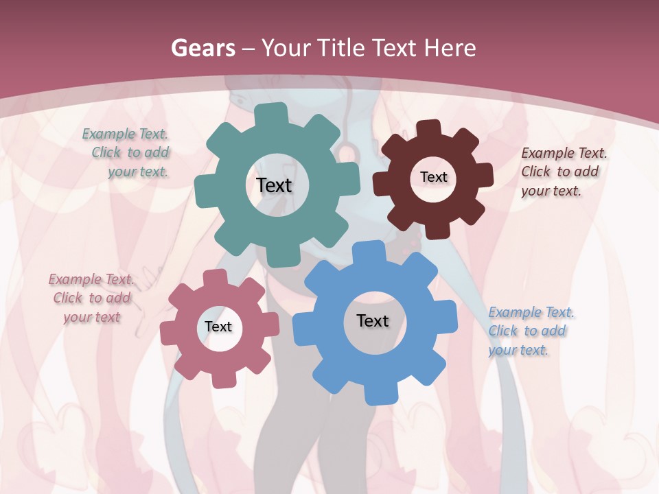 A Girl With Pink Hair Standing In Front Of A Group Of People PowerPoint Template