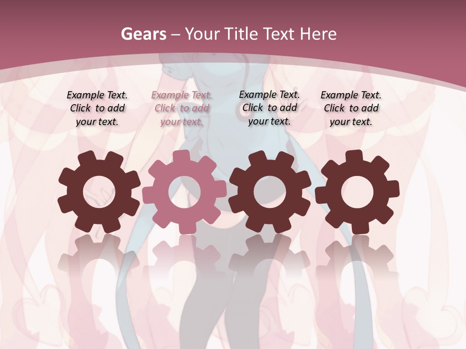 A Girl With Pink Hair Standing In Front Of A Group Of People PowerPoint Template