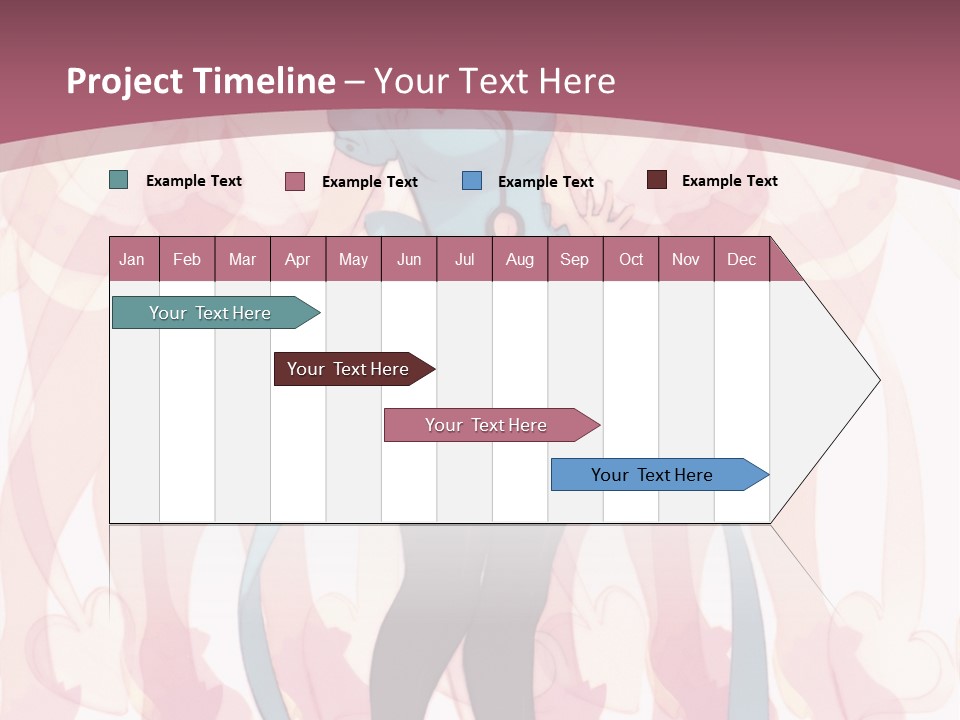 A Girl With Pink Hair Standing In Front Of A Group Of People PowerPoint Template
