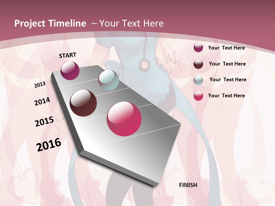 A Girl With Pink Hair Standing In Front Of A Group Of People PowerPoint Template