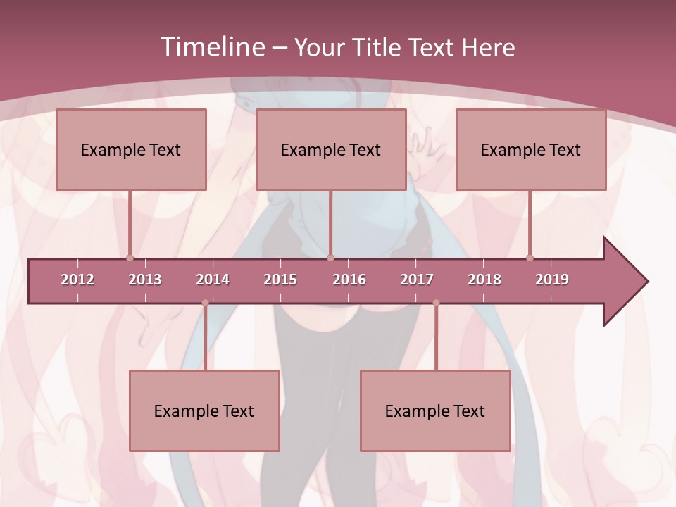A Girl With Pink Hair Standing In Front Of A Group Of People PowerPoint Template