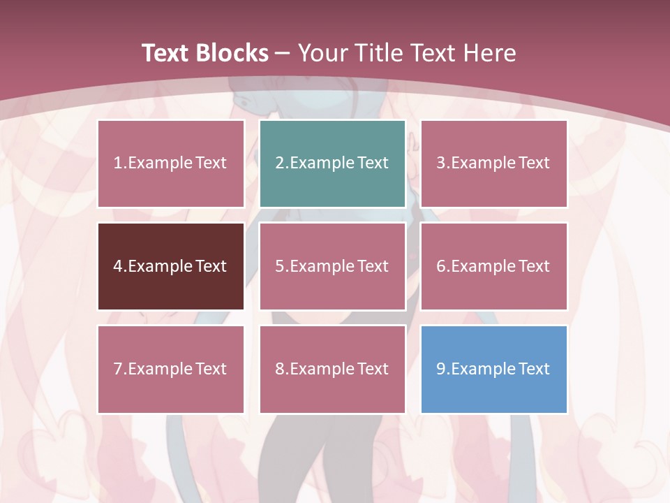 A Girl With Pink Hair Standing In Front Of A Group Of People PowerPoint Template