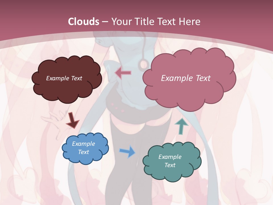A Girl With Pink Hair Standing In Front Of A Group Of People PowerPoint Template