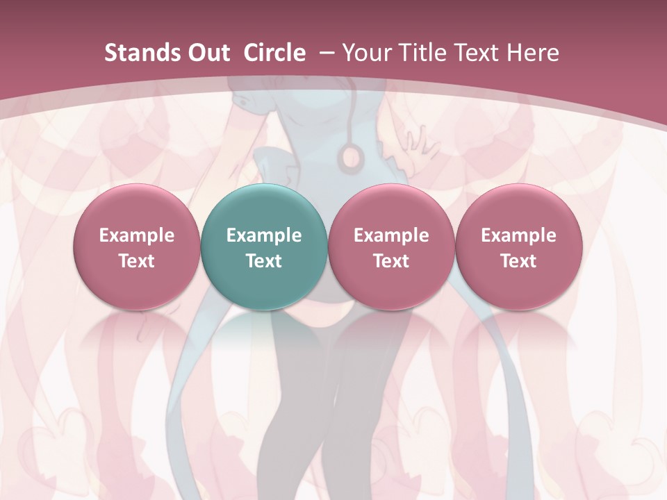 A Girl With Pink Hair Standing In Front Of A Group Of People PowerPoint Template