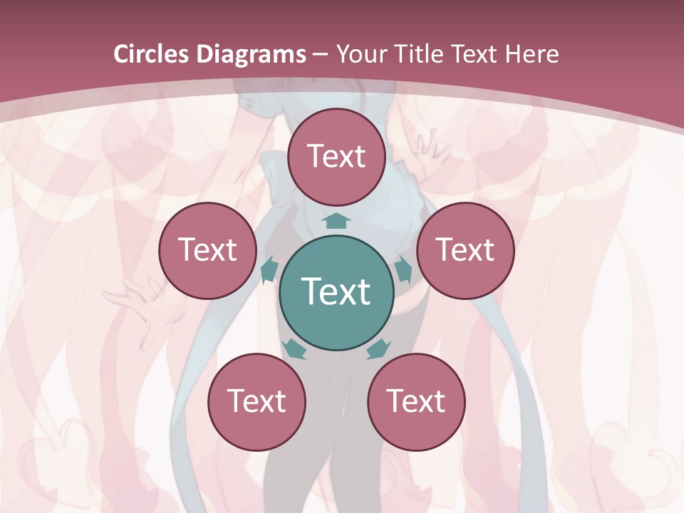 A Girl With Pink Hair Standing In Front Of A Group Of People PowerPoint Template