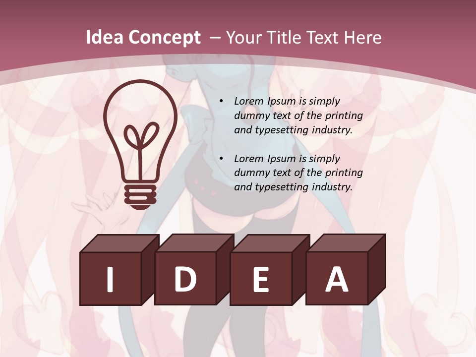 A Girl With Pink Hair Standing In Front Of A Group Of People PowerPoint Template