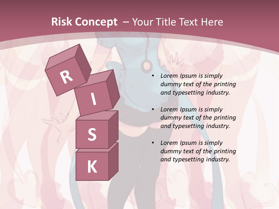 A Girl With Pink Hair Standing In Front Of A Group Of People PowerPoint Template