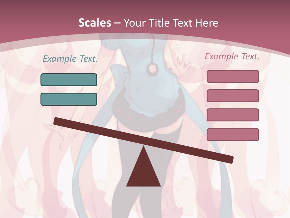 A Girl With Pink Hair Standing In Front Of A Group Of People PowerPoint Template