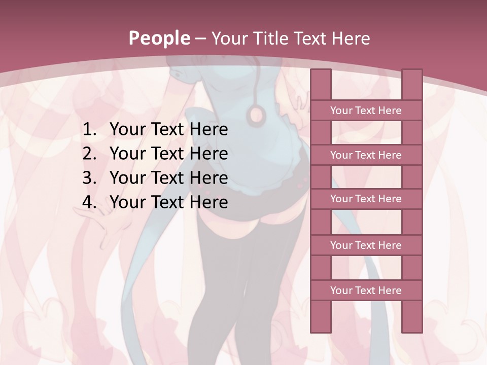 A Girl With Pink Hair Standing In Front Of A Group Of People PowerPoint Template