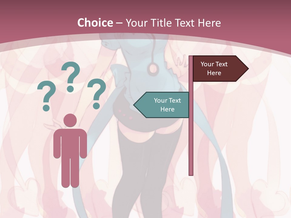 A Girl With Pink Hair Standing In Front Of A Group Of People PowerPoint Template