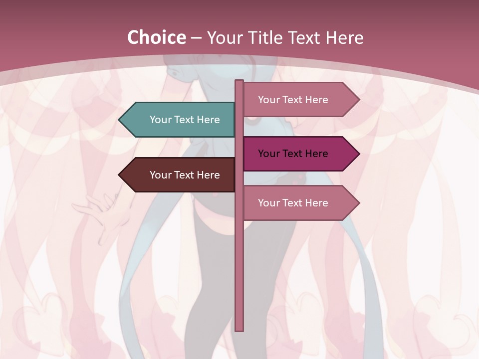 A Girl With Pink Hair Standing In Front Of A Group Of People PowerPoint Template