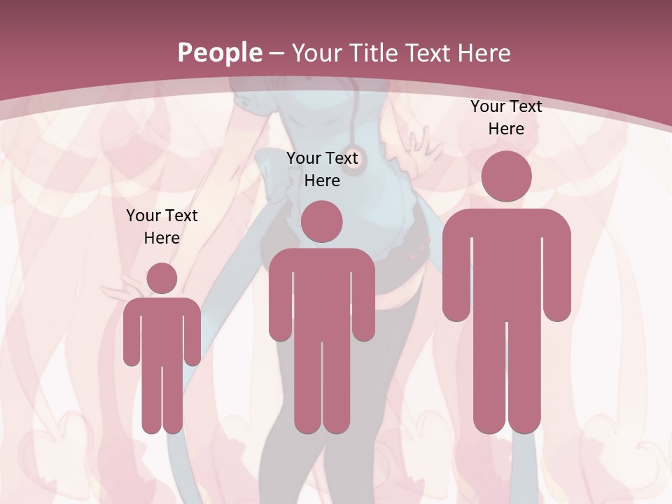 A Girl With Pink Hair Standing In Front Of A Group Of People PowerPoint Template
