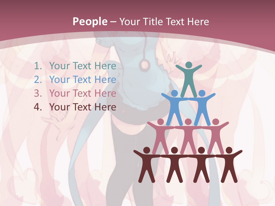 A Girl With Pink Hair Standing In Front Of A Group Of People PowerPoint Template