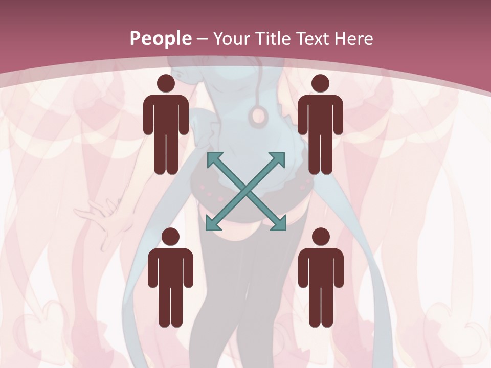 A Girl With Pink Hair Standing In Front Of A Group Of People PowerPoint Template