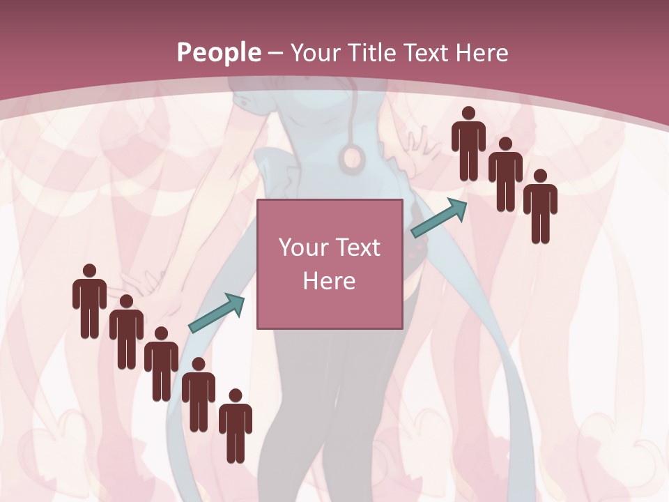 A Girl With Pink Hair Standing In Front Of A Group Of People PowerPoint Template