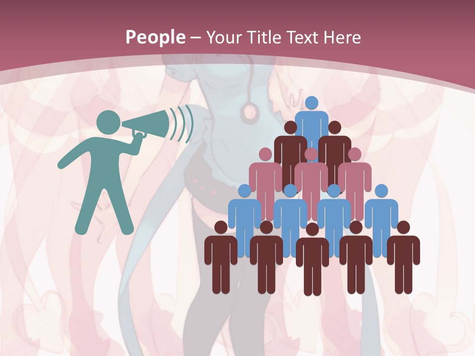 A Girl With Pink Hair Standing In Front Of A Group Of People PowerPoint Template