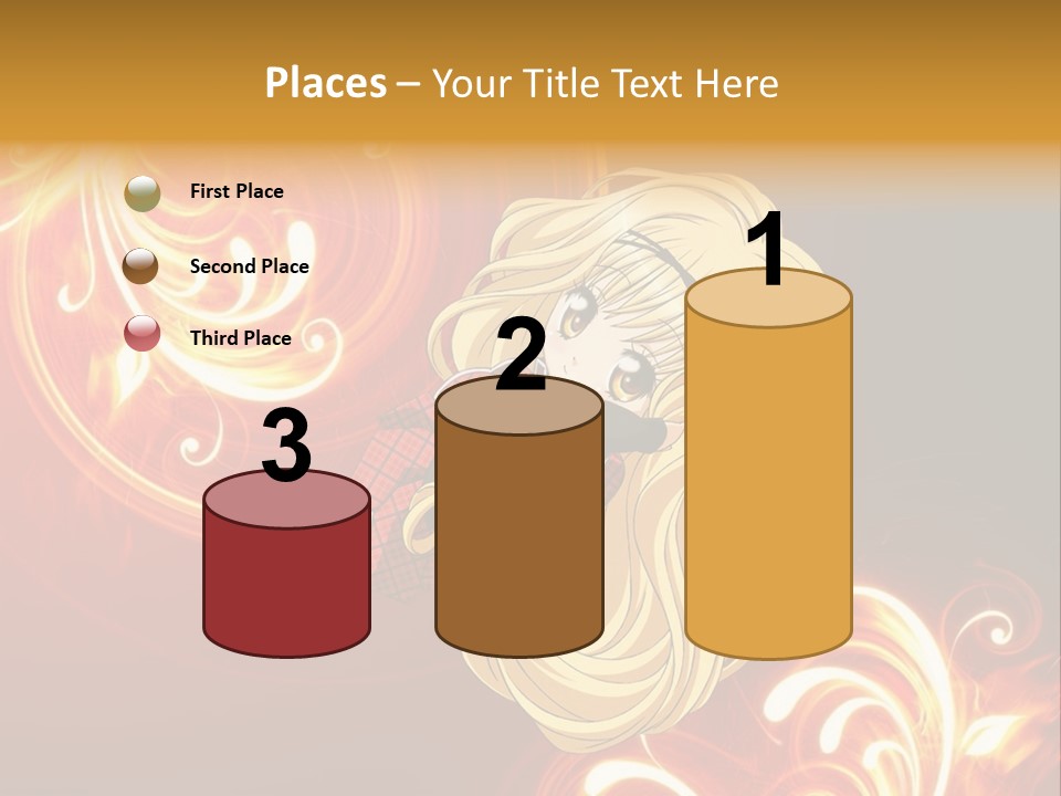 A Woman With Long Blonde Hair Is Standing In Front Of A Red Background PowerPoint Template