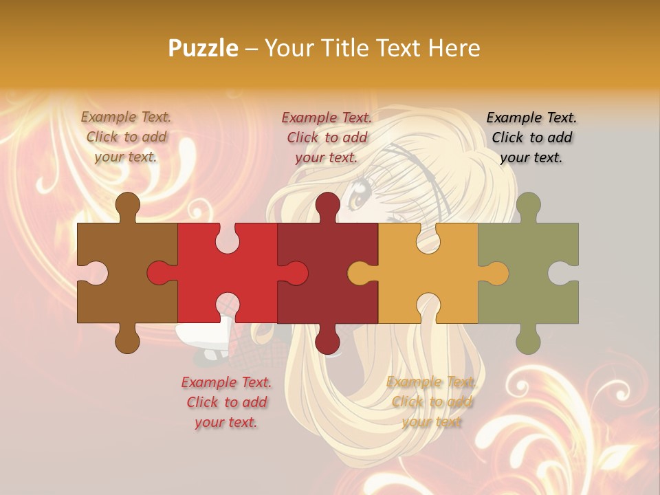 A Woman With Long Blonde Hair Is Standing In Front Of A Red Background PowerPoint Template