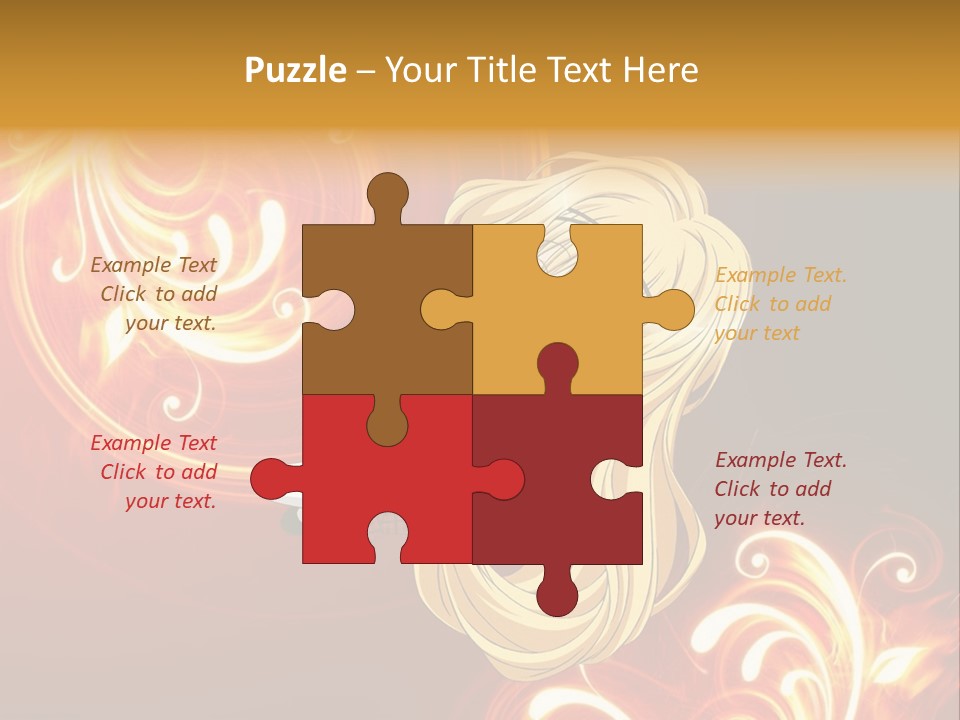 A Woman With Long Blonde Hair Is Standing In Front Of A Red Background PowerPoint Template