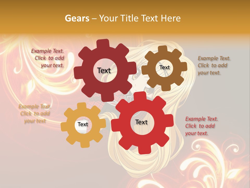 A Woman With Long Blonde Hair Is Standing In Front Of A Red Background PowerPoint Template