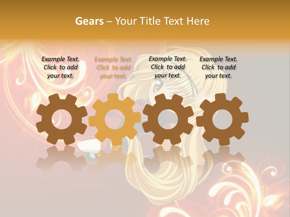 A Woman With Long Blonde Hair Is Standing In Front Of A Red Background PowerPoint Template