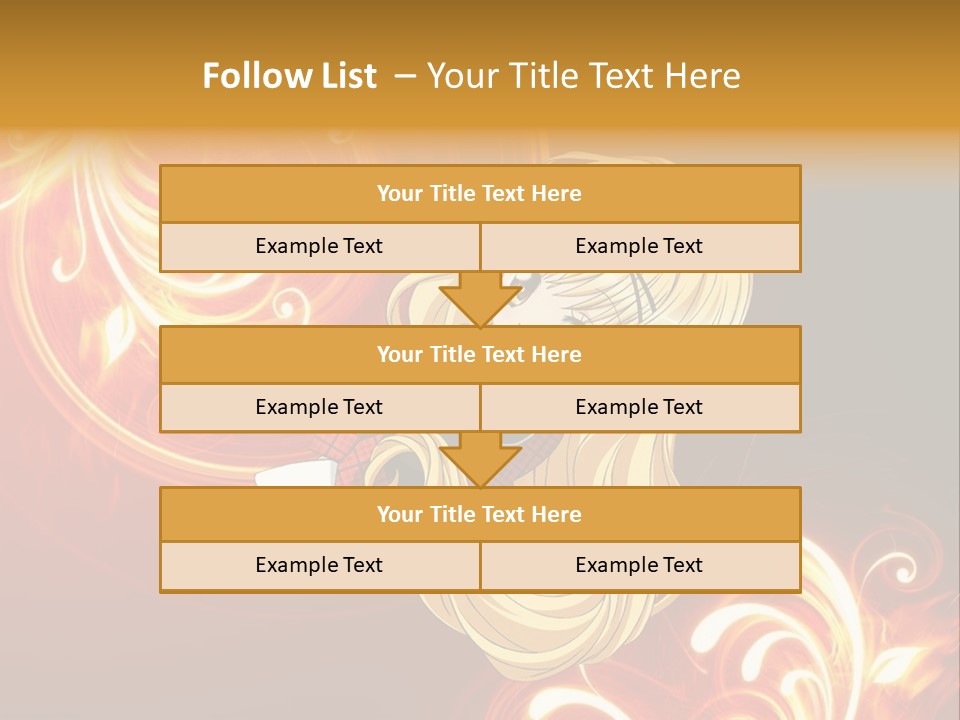 A Woman With Long Blonde Hair Is Standing In Front Of A Red Background PowerPoint Template