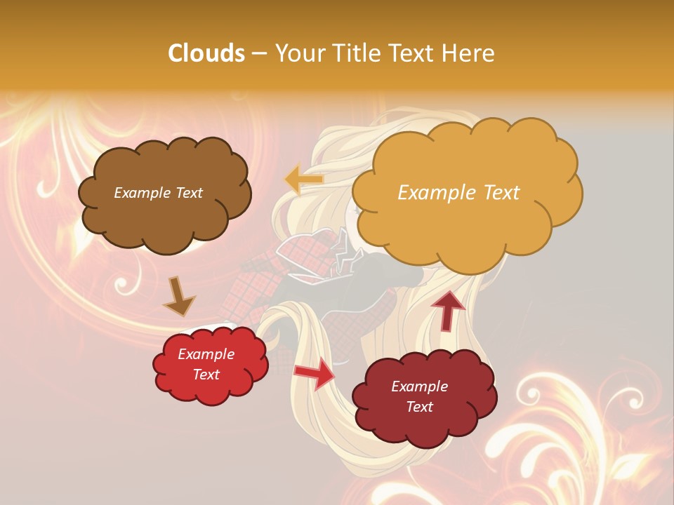 A Woman With Long Blonde Hair Is Standing In Front Of A Red Background PowerPoint Template