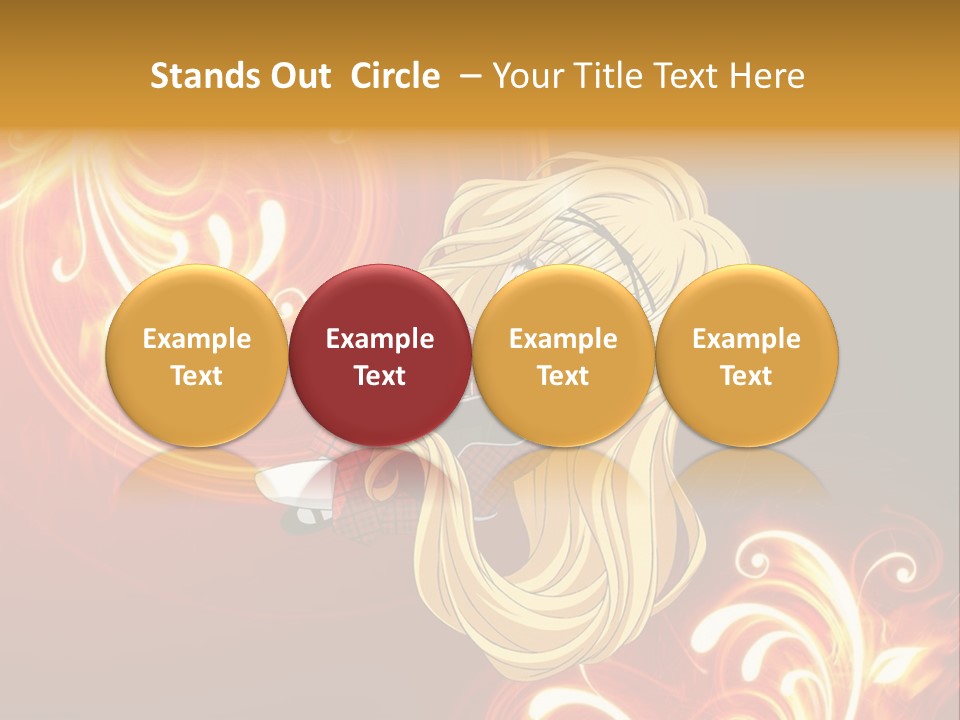 A Woman With Long Blonde Hair Is Standing In Front Of A Red Background PowerPoint Template