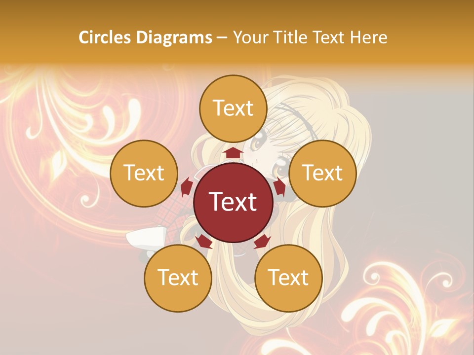 A Woman With Long Blonde Hair Is Standing In Front Of A Red Background PowerPoint Template