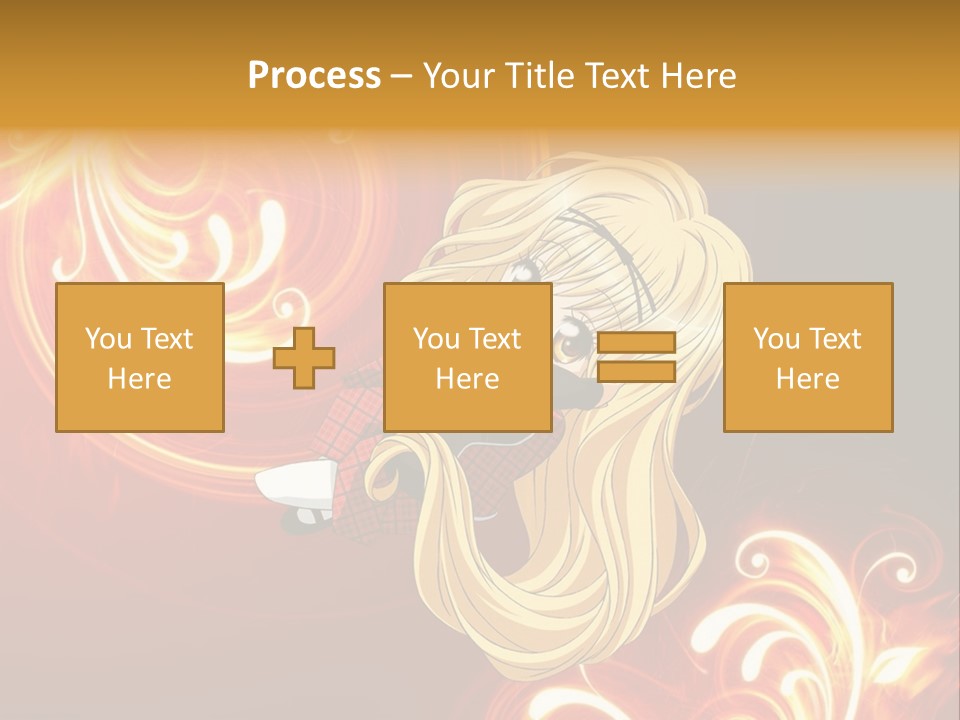 A Woman With Long Blonde Hair Is Standing In Front Of A Red Background PowerPoint Template