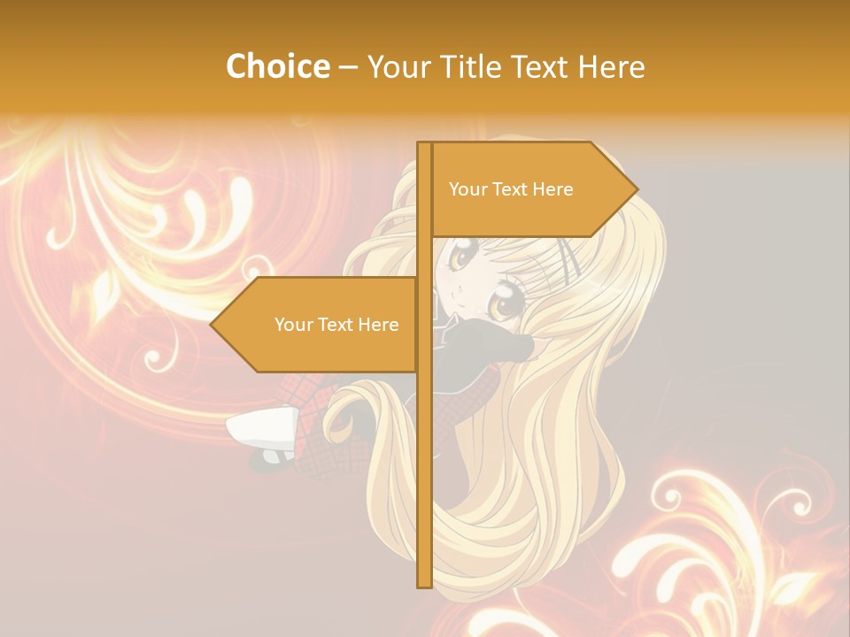 A Woman With Long Blonde Hair Is Standing In Front Of A Red Background PowerPoint Template