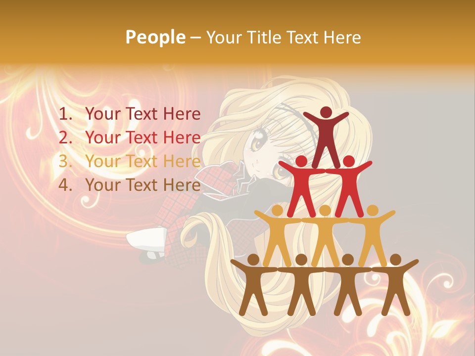 A Woman With Long Blonde Hair Is Standing In Front Of A Red Background PowerPoint Template