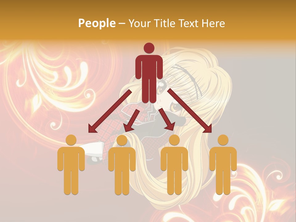 A Woman With Long Blonde Hair Is Standing In Front Of A Red Background PowerPoint Template