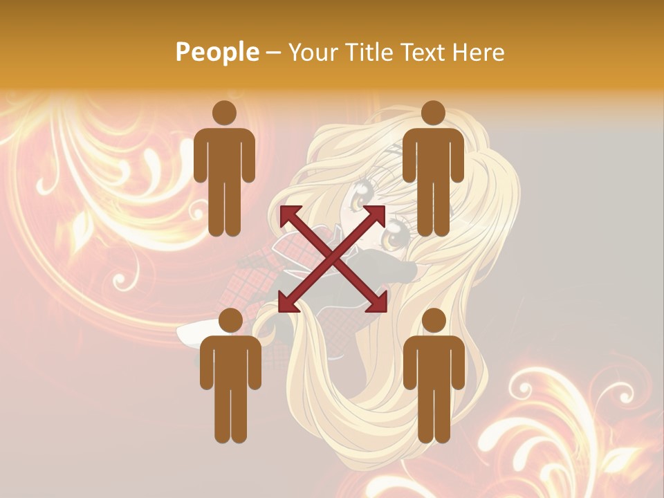 A Woman With Long Blonde Hair Is Standing In Front Of A Red Background PowerPoint Template