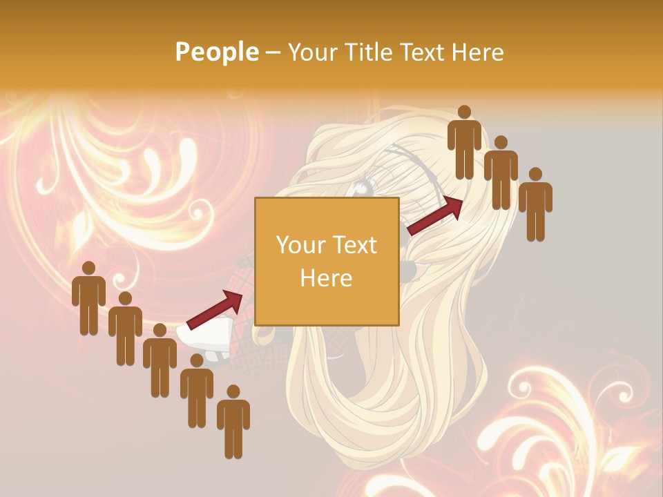 A Woman With Long Blonde Hair Is Standing In Front Of A Red Background PowerPoint Template