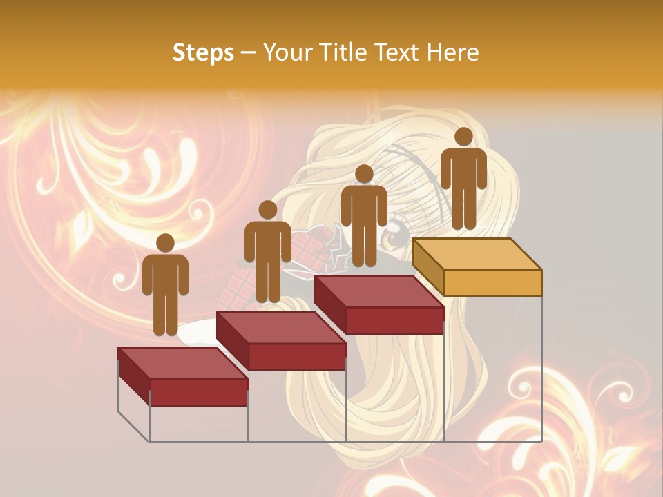 A Woman With Long Blonde Hair Is Standing In Front Of A Red Background PowerPoint Template