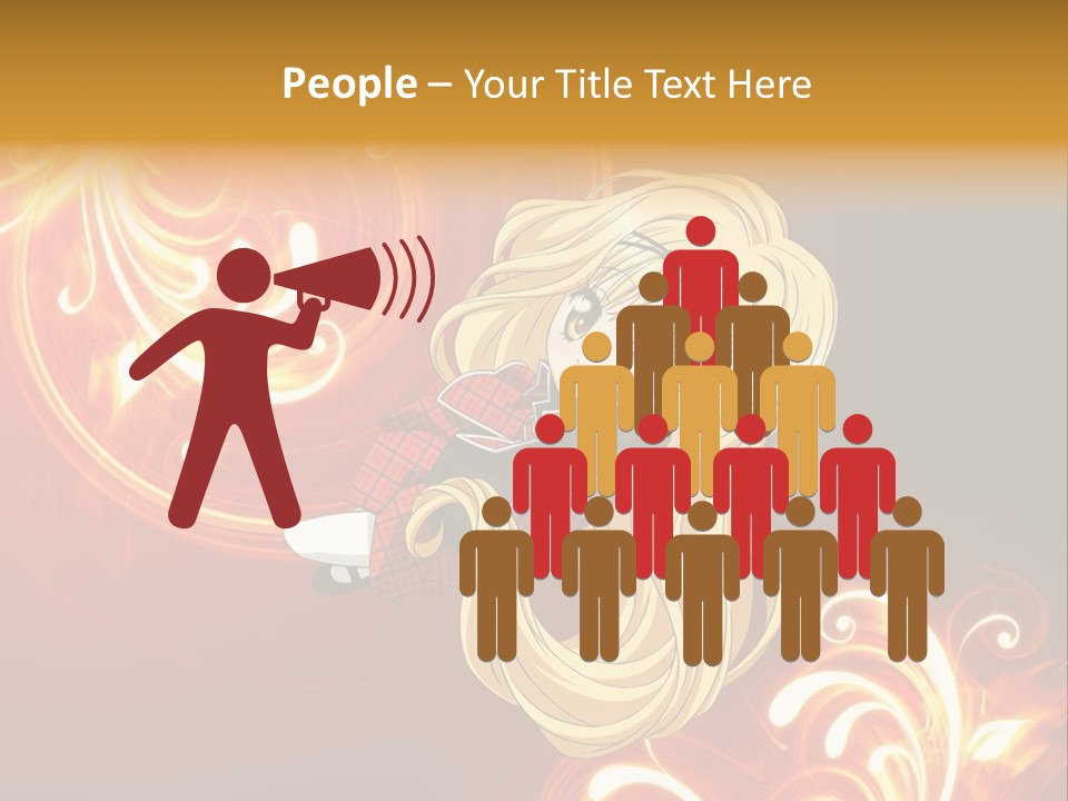 A Woman With Long Blonde Hair Is Standing In Front Of A Red Background PowerPoint Template