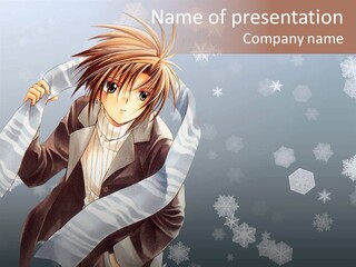 A Anime Character With A Sword In His Hand PowerPoint Template