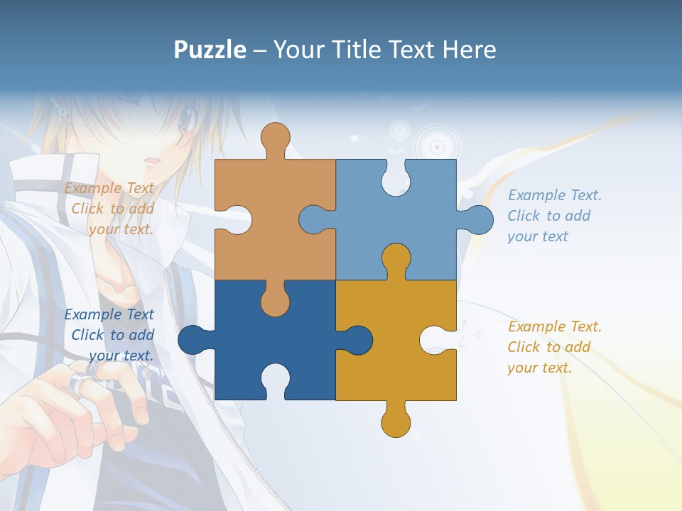 A Anime Character With Blonde Hair And Glasses PowerPoint Template