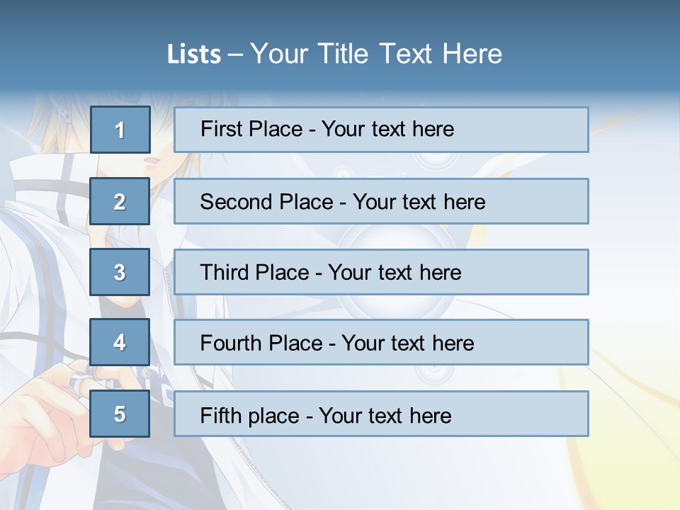 A Anime Character With Blonde Hair And Glasses PowerPoint Template