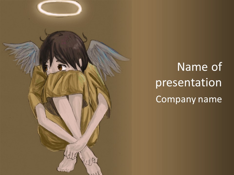 A Picture Of An Angel With A Halo Above It PowerPoint Template